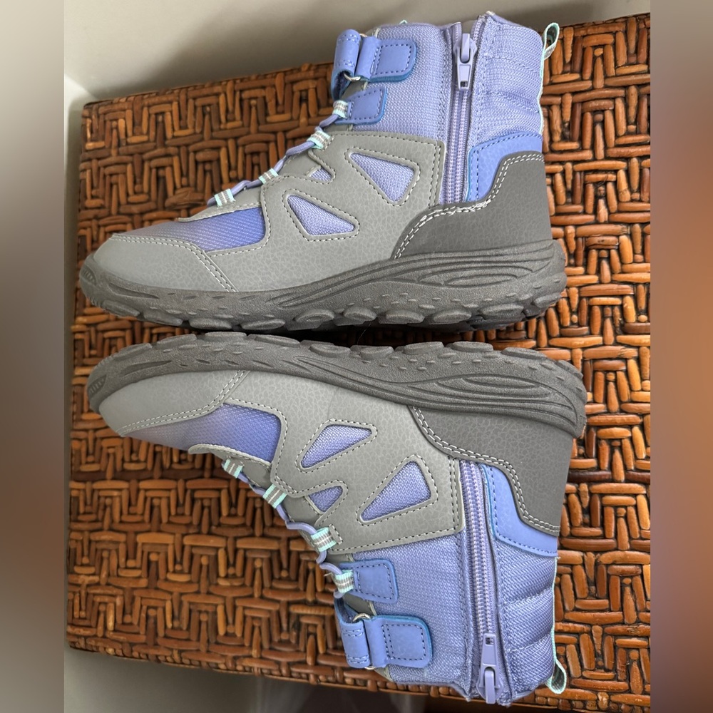 Merrell Big Kid's Polar Trekker Snow Boot 🥾in Gray/Purple/Turquoise BRAND NEW - Picture 6 of 9